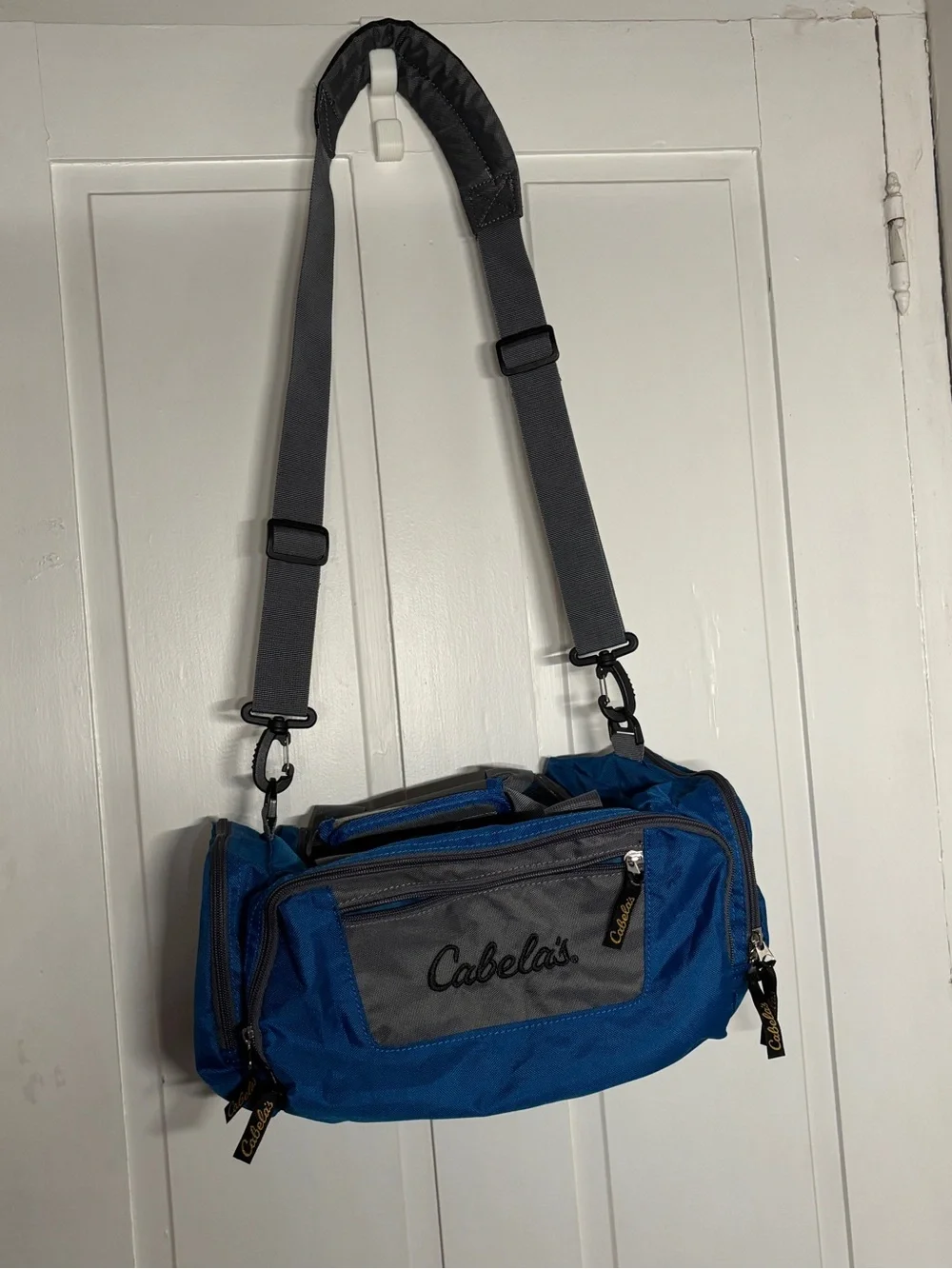 Cabela's Men's Blue and Gray Catch All Gear Bag Crossbody Shoulder Bag Duffle